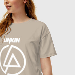 Футболка оверсайз женская Linkin Park logo, цвет: миндальный — фото 2