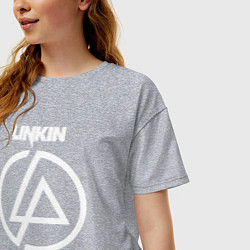 Футболка оверсайз женская Linkin Park logo, цвет: меланж — фото 2