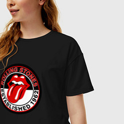 Футболка оверсайз женская Rolling Stones established 1962, цвет: черный — фото 2