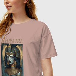 Футболка оверсайз женская Клеопатра царица Египта, цвет: пыльно-розовый — фото 2