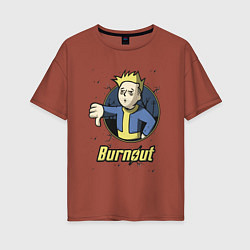 Футболка оверсайз женская Burnout - vault boy, цвет: кирпичный