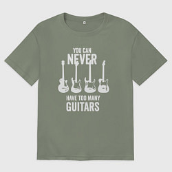 Футболка оверсайз женская Гитар много не бывает, цвет: авокадо