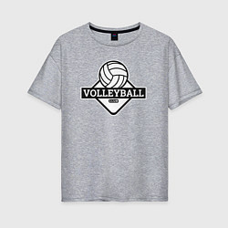 Футболка оверсайз женская Volleyball club, цвет: меланж