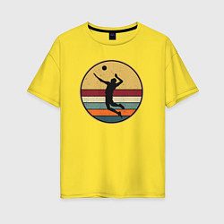 Футболка оверсайз женская Volley player, цвет: желтый
