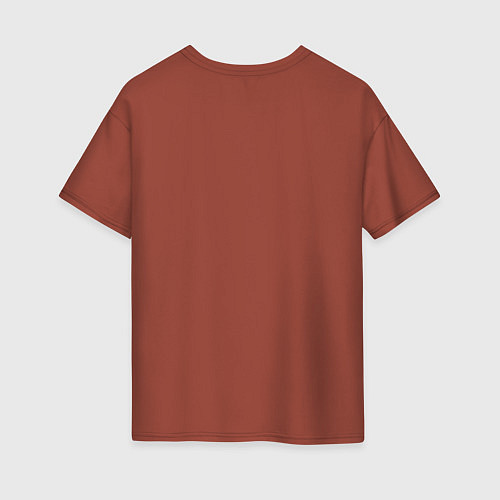 Женская футболка оверсайз Дарья в стиле Барби - объемный шрифт / Кирпичный – фото 2
