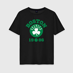 Футболка оверсайз женская Boston Celtics 1986, цвет: черный