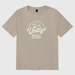 Футболка оверсайз женская 1986 год - выдержанный до совершенства, цвет: миндальный