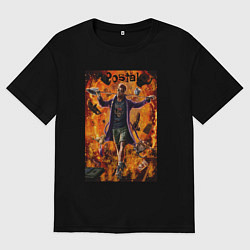 Футболка оверсайз женская Postal - почтальон, цвет: черный