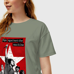 Футболка оверсайз женская Rage Against the Machine - group, цвет: авокадо — фото 2