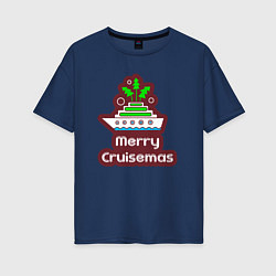 Женская футболка оверсайз Merry cruismas