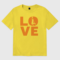 Футболка оверсайз женская Люблю баскетбол, цвет: желтый