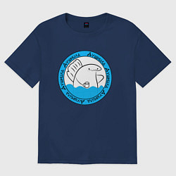 Футболка оверсайз женская Душнила акуля, цвет: тёмно-синий