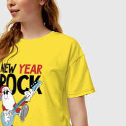 Футболка оверсайз женская New year - rock, цвет: желтый — фото 2