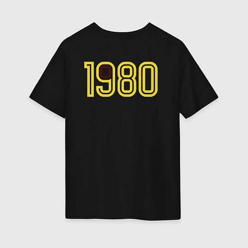 Женская футболка оверсайз 1980 / Черный – фото 2