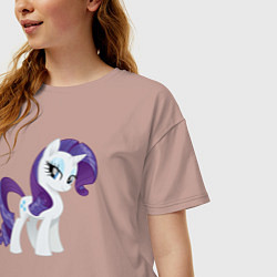 Футболка оверсайз женская Рарити из My Little Pony в кино, цвет: пыльно-розовый — фото 2