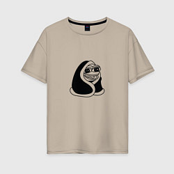 Женская футболка оверсайз Лягушонок в одеяле