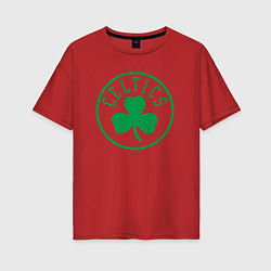 Футболка оверсайз женская Boston Celtics clover, цвет: красный
