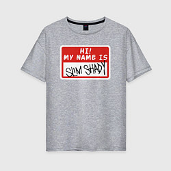 Футболка оверсайз женская Hi my name is, цвет: меланж