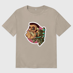 Футболка оверсайз женская Джи-мен скибиди туалет, цвет: миндальный