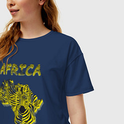 Футболка оверсайз женская Zebra Africa, цвет: тёмно-синий — фото 2