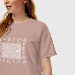 Футболка оверсайз женская Zebra Africa, цвет: пыльно-розовый — фото 2
