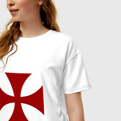 Футболка оверсайз женская Крест рыцарей тамплиеров, цвет: белый — фото 2
