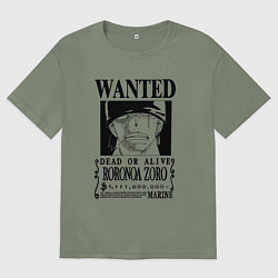 Футболка оверсайз женская Награда за голову Ророноа Зоро One Piece, цвет: авокадо