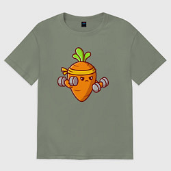 Футболка оверсайз женская Морковь на спорте, цвет: авокадо