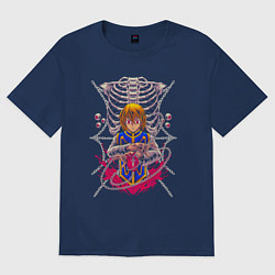 Футболка оверсайз женская Курапика алые глаза, цвет: тёмно-синий