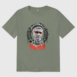 Футболка оверсайз женская Римский император Калигула с граффики, цвет: авокадо