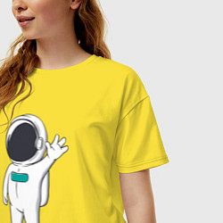 Футболка оверсайз женская Привет от космонавта, цвет: желтый — фото 2