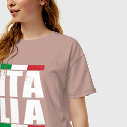 Футболка оверсайз женская Italia, цвет: пыльно-розовый — фото 2