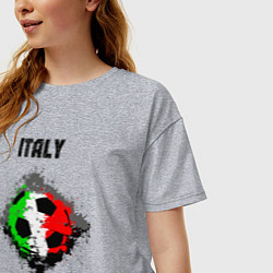 Футболка оверсайз женская Команда Италии, цвет: меланж — фото 2
