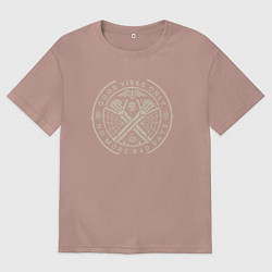 Футболка оверсайз женская Good vibes only no more bad days, цвет: пыльно-розовый