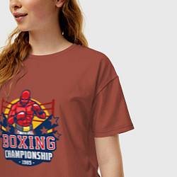 Футболка оверсайз женская Boxing championship, цвет: кирпичный — фото 2