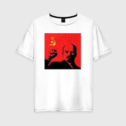 Футболка оверсайз женская Lenin in red, цвет: белый