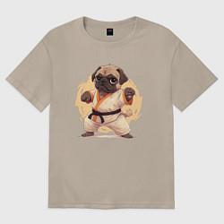 Женская футболка оверсайз Карате мопс