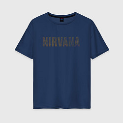 Женская футболка оверсайз Nirvana grunge text