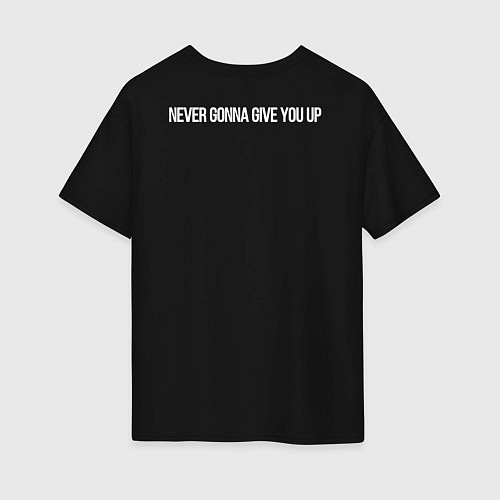 Женская футболка оверсайз Qr код на песню Never Gonna Give You Up / Черный – фото 2