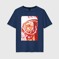 Женская футболка оверсайз Gagarin in red