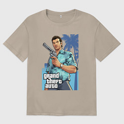Футболка оверсайз женская GTA - Томми Версетти, цвет: миндальный