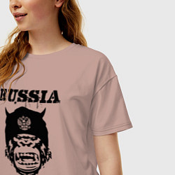 Футболка оверсайз женская Russian gorilla, цвет: пыльно-розовый — фото 2