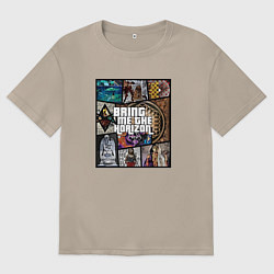 Футболка оверсайз женская Bring Me the Horizon - music, цвет: миндальный