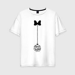 Футболка оверсайз женская Бант с подвеской, цвет: белый