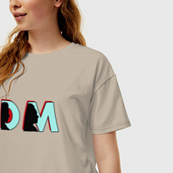 Футболка оверсайз женская Depeche Mode - DM logo, цвет: миндальный — фото 2