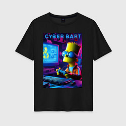 Женская футболка оверсайз Cyber Bart is an avid gamer