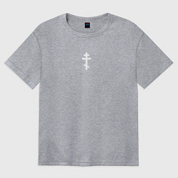 Футболка оверсайз женская Православный крест, цвет: меланж