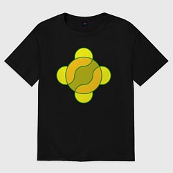 Футболка оверсайз женская Игра окружностей, цвет: черный