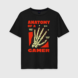 Футболка оверсайз женская Anatomy of a gamer, цвет: черный