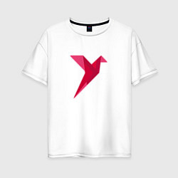 Футболка оверсайз женская Геометрическая колибри, цвет: белый